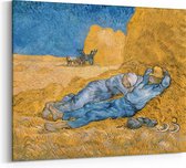 Schilderij op Canvas - 100 x 75 cm - De Siesta - Kunst - Vincent van Gogh - Wanddecoratie - Muurdecoratie - Slaapkamer - Woonkamer