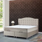 Boxpring Benelux BV - Boxspring Paris - 160 x 200 cm - Met Opbergruimte - Velvet Beige