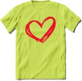 Valentijn Hart T-Shirt | Grappig Valentijnsdag Cadeautje voor Hem en Haar | Dames - Heren - Unisex | Kleding Cadeau | - Groen - L