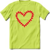 Valentijn Hart T-Shirt | Grappig Valentijnsdag Cadeautje voor Hem en Haar | Dames - Heren - Unisex | Kleding Cadeau | - Groen - S