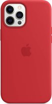 iPhone 11 siliconen hoesje - Silicone Case - Red -Rood met Apple logo