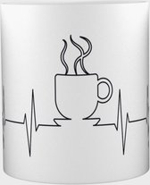 Akyol - Koffie Mok met opdruk - koffie - Koffieliefhebbers - hartslag - 350 ML inhoud