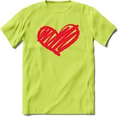 Valentijn Hart T-Shirt | Grappig Valentijnsdag Cadeautje voor Hem en Haar | Dames - Heren - Unisex | Kleding Cadeau | - Groen - 3XL
