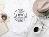 Lykke Aged to Perfection T-shirt| Vintage 1983| 40 jaar| Unisex T-shirt | Heren – Dames| Maat L