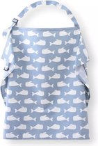 IL BAMBINI - Borstvoedingsdoek - Voedingsdoek - Doek voor afschermen borstvoeding - Blauw Walvissen