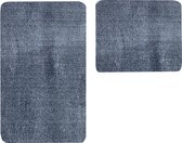 YILTEX – Douchemat / Badmat / Badmat Set / Badmat Antislip / Douchemat Antislip – 2 Delig – Extra Zacht – Rechthoekig – (100x60 / 60x50cm) Donker Grijs