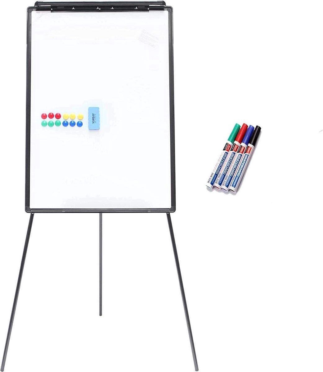 Sens Design Whiteboard en Flipchart - 70x100cm - met statief, stiften, magneten en wisser