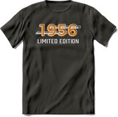 1956 Limited Edition T-Shirt | Goud - Zilver | Grappig Verjaardag en Feest Cadeau Shirt | Dames - Heren - Unisex | Tshirt Kleding Kado | - Donker Grijs - M