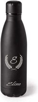 Drinkfles - Thermosfles - RVS - 790ml - Waterfles met Naam - Mat - Zwart - Graveren - Drinkfles met Logo