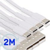 4x USB C naar USB 2.0 A Kabels - 12W Quick Charge - 2 Meter Lange USB C Oplader - Versterkt - Flexibel