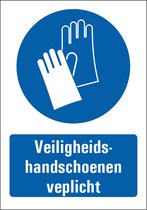 Veiligheidshandschoenen verplicht sticker met tekst 148 x 210 mm