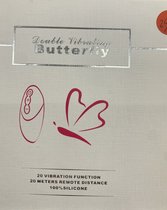 Dibe - Double vibration Butterfly - vibrerend butterfly vibrator  met handinge afstandbediening - roze - 20 vibratie snelheden