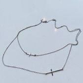 Layerketting kruis | AG925 | zilver