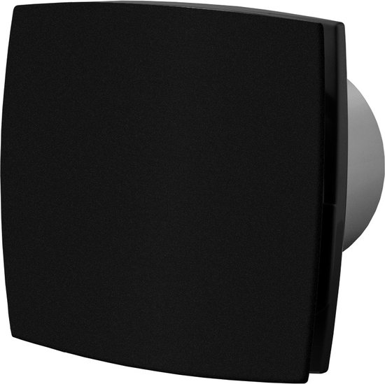 Badkamer ventilator aan/uit 150 mm mat zwart Silent