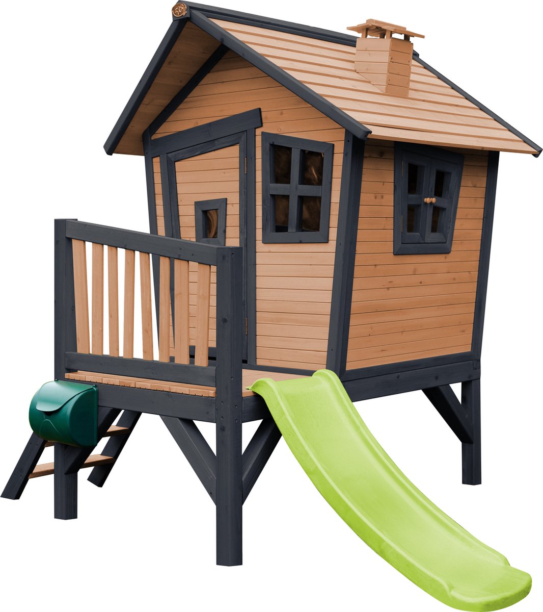 Axi Robin Speelhuis Op Palen & Limoen Groene Glijbaan Speelhuisje Voor De Tuin