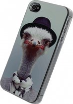 Apple iPhone 4/4s Hoesje - Xccess - Metal Plate Serie - Aluminium Backcover - Funny Ostrich - Hoesje Geschikt Voor Apple iPhone 4/4s