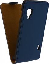 LG Optimus L5 II Hoesje - Mobilize - Ultra Slim Serie - Kunstlederen Flipcase - Donkerblauw - Hoesje Geschikt Voor LG Optimus L5 II