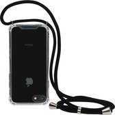 Apple iPhone 8 Hoesje - Mobiparts - Lanyard Serie - TPU Hoesje met koord - Transparant / Zwart - Hoesje Geschikt Voor Apple iPhone 8