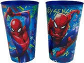 Spiderman kinderservies bekers - Blauw / Multicolor - Kunststof - 250 ml - Set van 2 - Servies - Kinderservies - Bekertje - Eten - schoolbekers