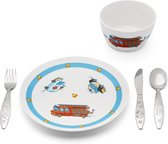 Zilverstad - Service Vaisselle pour enfants Services d'urgence 5 pièces porcelaine/acier inoxydable