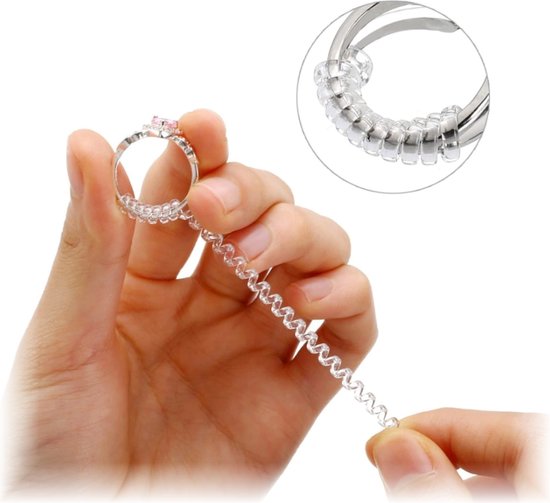 Fako Bijoux® - Ringverkleiner Set - Ring Verkleiner Onzichtbaar - 8 Stuks Van 10cm - Transparant - Fako Bijoux®