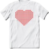 Valentijn Hart T-Shirt | Grappig Valentijnsdag Cadeautje voor Hem en Haar | Dames - Heren - Unisex | Kleding Cadeau | - Wit - M