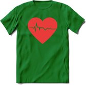 Valentijn Hart T-Shirt | Grappig Valentijnsdag Cadeautje voor Hem en Haar | Dames - Heren - Unisex | Kleding Cadeau | - Donker Groen - XL