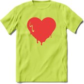 Valentijn Hart T-Shirt | Grappig Valentijnsdag Cadeautje voor Hem en Haar | Dames - Heren - Unisex | Kleding Cadeau | - Groen - S