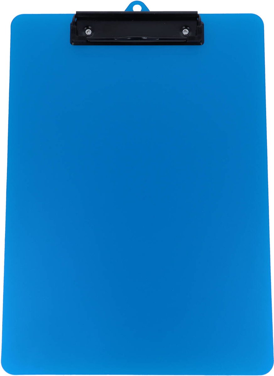 Exiton Klembord - A4 - Blauw - Polypropyleen - Zwarte metalen klem