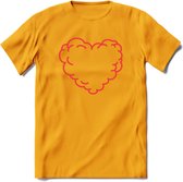 Valentijn Hart T-Shirt | Grappig Valentijnsdag Cadeautje voor Hem en Haar | Dames - Heren - Unisex | Kleding Cadeau | - Geel - XXL