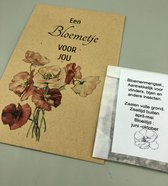 Een bloemetje voor jou - kaart - 10 stuks- bloemenzaden- klein kadootje - kraft/ maatwerk mogelijk
