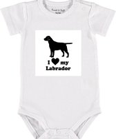 Baby Rompertje met tekst 'Labrador' |Korte mouw l | wit zwart | maat 50/56 | cadeau | Kraamcadeau | Kraamkado