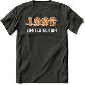 1995 Limited Edition T-Shirt | Goud - Zilver | Grappig Verjaardag en Feest Cadeau Shirt | Dames - Heren - Unisex | Tshirt Kleding Kado | - Donker Grijs - 3XL