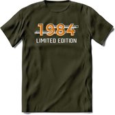 1984 Limited Edition T-Shirt | Goud - Zilver | Grappig Verjaardag en Feest Cadeau Shirt | Dames - Heren - Unisex | Tshirt Kleding Kado | - Leger Groen - XXL