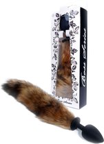 Bossoftoys - 26-00134 - Foxtail - Silicone Black Plug With Brown Tail - 45 Cm - XXL Size