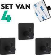 LDGoods Handdoekhaakjes Set van 4 Stuks Zelfklevend - RVS - Zelfklevende Haakjes - Wandhaak - Plakhaakjes - Badkamer Accessoires