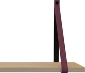 Handles and more Leren plankdragers - met sierschroeven - 100% leer – Bordo – set van 2 leren plank banden