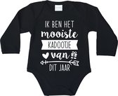 Romper - Ik ben het mooiste kadootje van dit jaar - maat: 92 - lange mouwen - baby - zwangerschap aankondiging - papa - mama - rompertjes baby - rompers - rompertje - rompertjes -