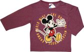 Disney - Jongens Kleding - Mickey Mouse - Longsleeve - Aubergine Paars - T-shirt met lange mouwen - Maat 80