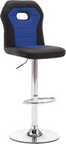Cooper Group® Barkruk - Vegas - In hoogte verstelbaar - Barkruk met rugleuning - Modern - Kunstleer - Zwart - Blauw