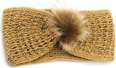 Haarband Winter Steentjes Furry Bruin - Gebreide Haarband