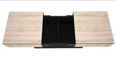 furnibella-Creations Amelie salontafel met barfunctie, asdecoratie/zwart, 113 x 60 x 40 cm, 100% Gemaakt in Frankrijk