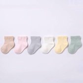 6-pack - Baby Sokken - Meisjes - (0-12 mnd) - Pastel Kleuren