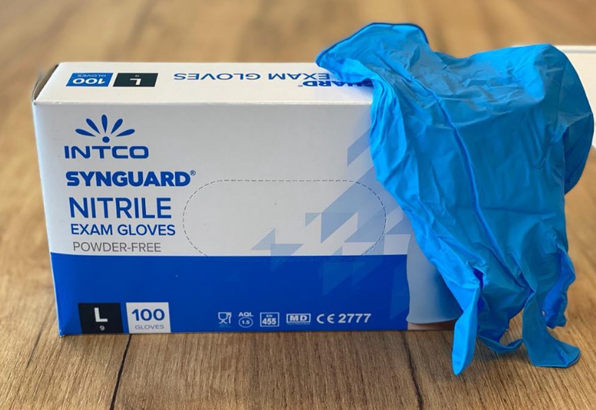 INTCO Nitril Handschoenen - 100 stuks - Maat XL - Medisch Handschoenen - Blauw