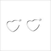 Aramat jewels ® - Oorstekers hart vorm zilverkleurig 20mm chirurgisch staal