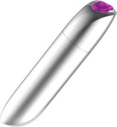 Bossoftoys - 22-00047 - Powerful Bullet Vibrator - USB Rechargeable - 20 Functions - Silver