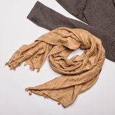 Dzukou Silk Uncut - Handgeweven Eri Zijden Sjaal - Vegan Zijde - Ahimsa Silk - Peace Silk - Handgemaakt - Beige - Slow Fashion