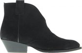 Tango | Nina oblique 1-e black brushed suede western boot - black heel/sole | Maat: 41