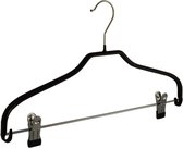 De Kledinghanger Gigant - 5 x Blouse / shirthanger metaal met anti-slip knijpers en zwarte anti-slip coating, 40 cm