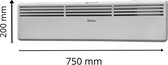 Qlima EPH750LCD - 17 m² elektrische verwarming 750 w - convector kachel 30m³ - elektrische verwarmingspaneel - kantoor - verwarming - badkamer - woonkamer - slaapkamer - badkamerverwarming - warme lucht - panelheater - elektrische verwarming
